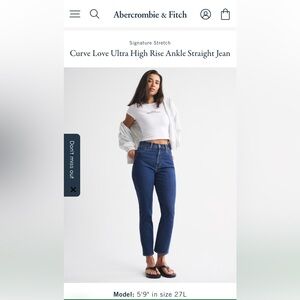 Abercrombie & Fitch Women's Deep Blue Straight Leg Jeans